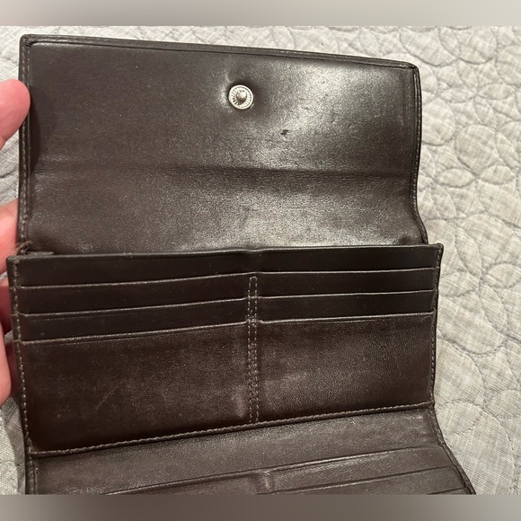 Coach Brown Logo Tri-fold wallet Used - Picture 4 of 10